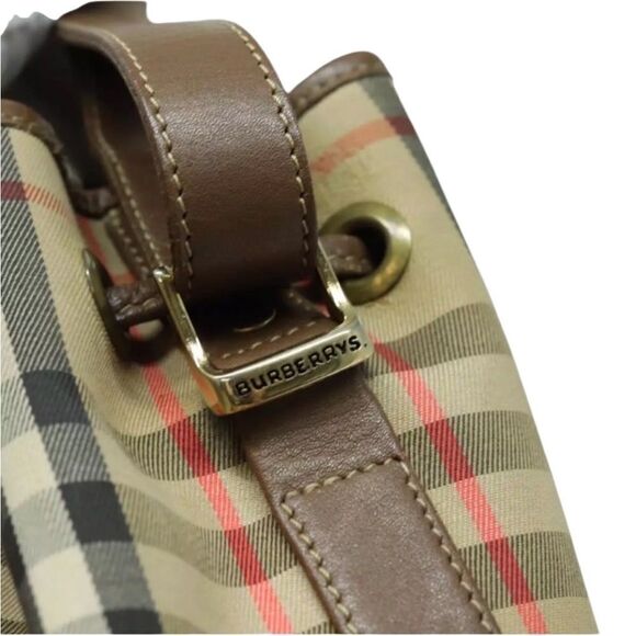 BURBERRYS Nova Check Canvas Leather Bucket Shoulder Bag 💼 - Picture 7 of 15